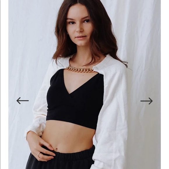 Bloggers Beige Knit gold Chain Arm warmer sleeve BLOGGER'S FAVE! - Picture 4 of 13